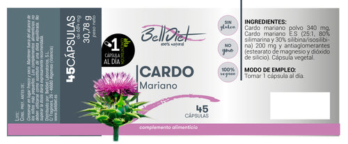 CARDO MARIANO 45 CAPS VEGETALES Alta concentración