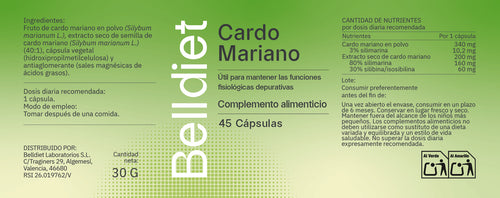 CARDO MARIANO 45 CAPS VEGETALES Alta concentración
