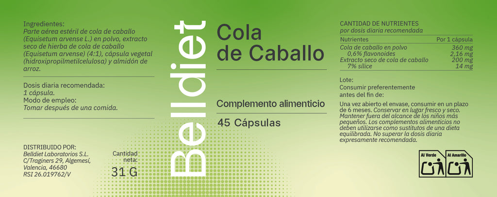 COLA DE CABALLO 45 CAPS VEGETALES Alta concentración