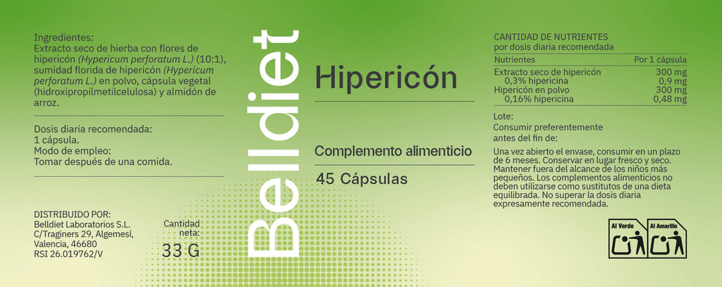 HIPERICO 45 CAPS VEGETALES Alta concentración