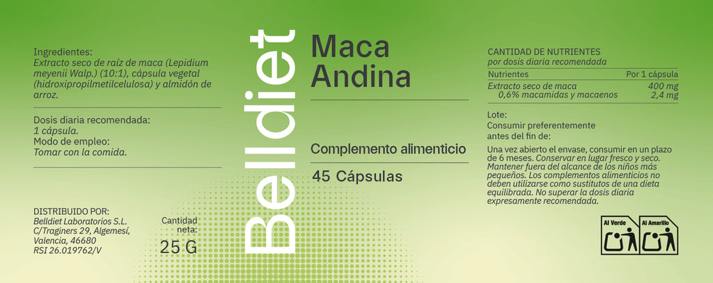MACA ANDINA 45 CAPS VEGETALES Alta concentración