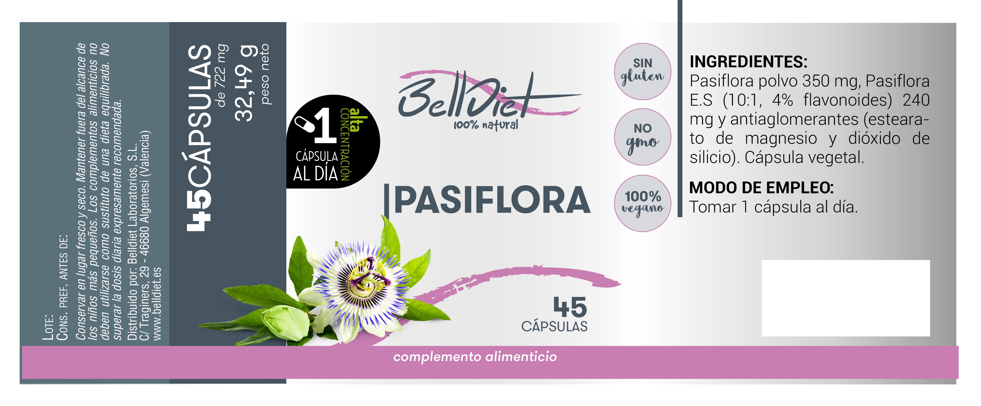 PASIFLORA 45 CAPS VEGETALES Alta concentración