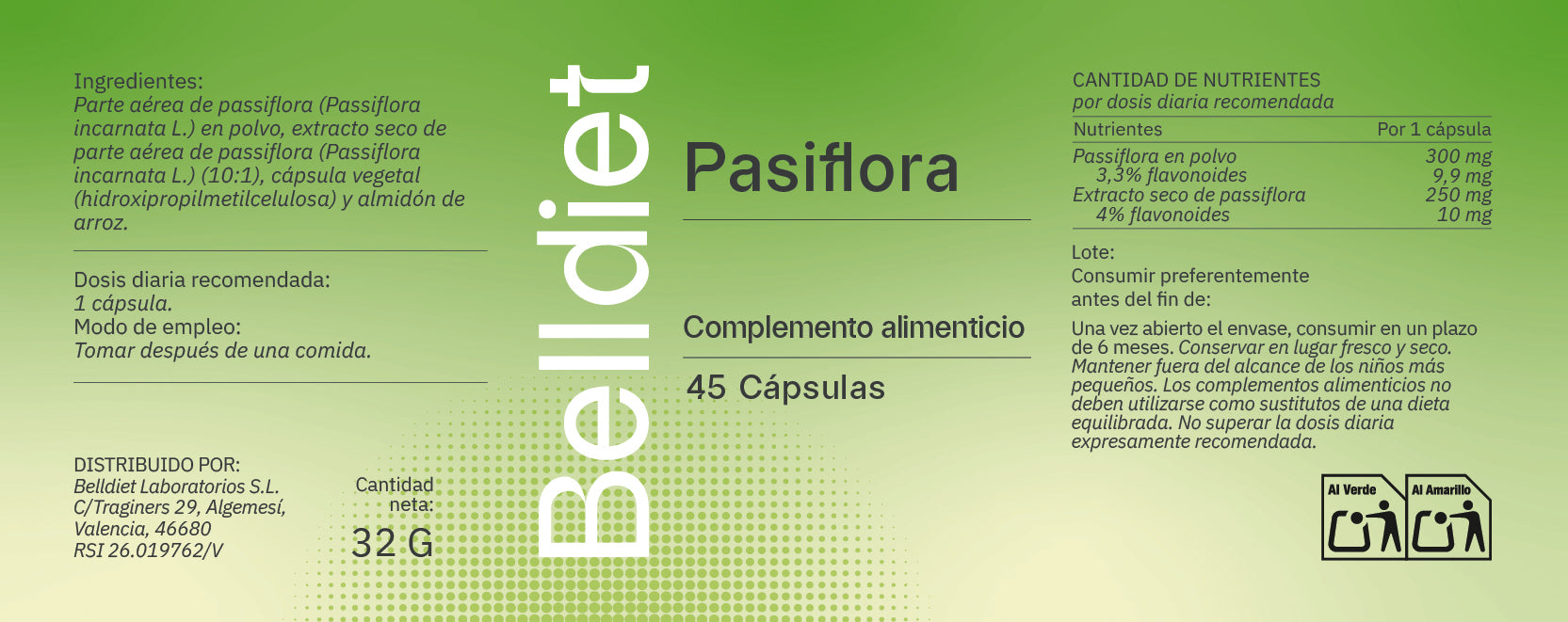 PASIFLORA 45 CAPS VEGETALES Alta concentración