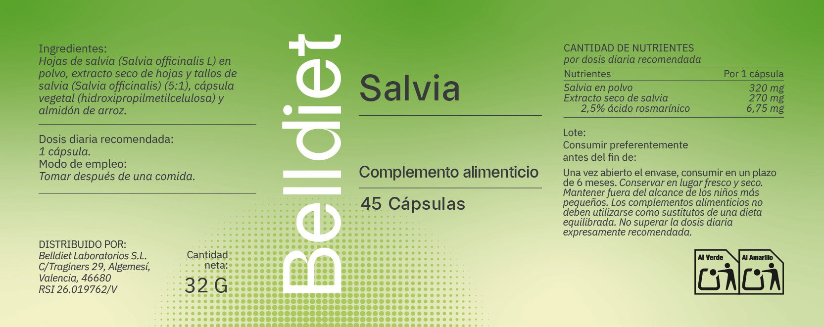 SALVIA 45 CAPS VEGETALES Alta concentración