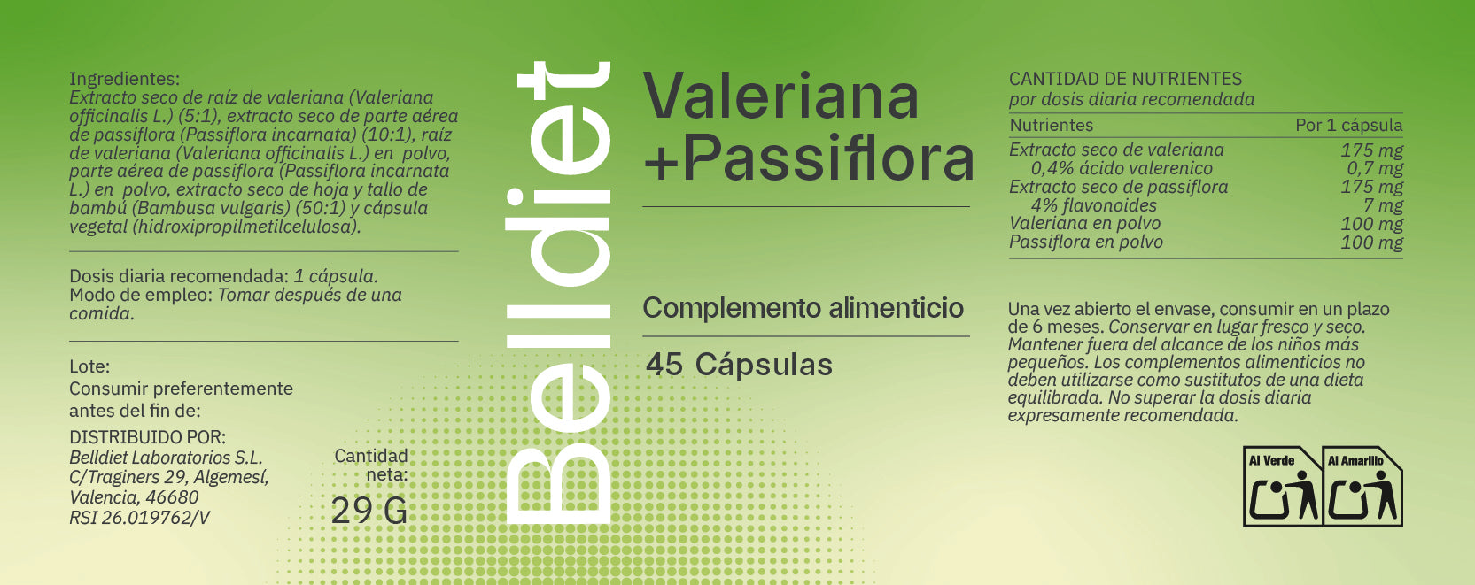 VALERIANA Y PASIFLORA 45 CAPS VEGET Alta concentración