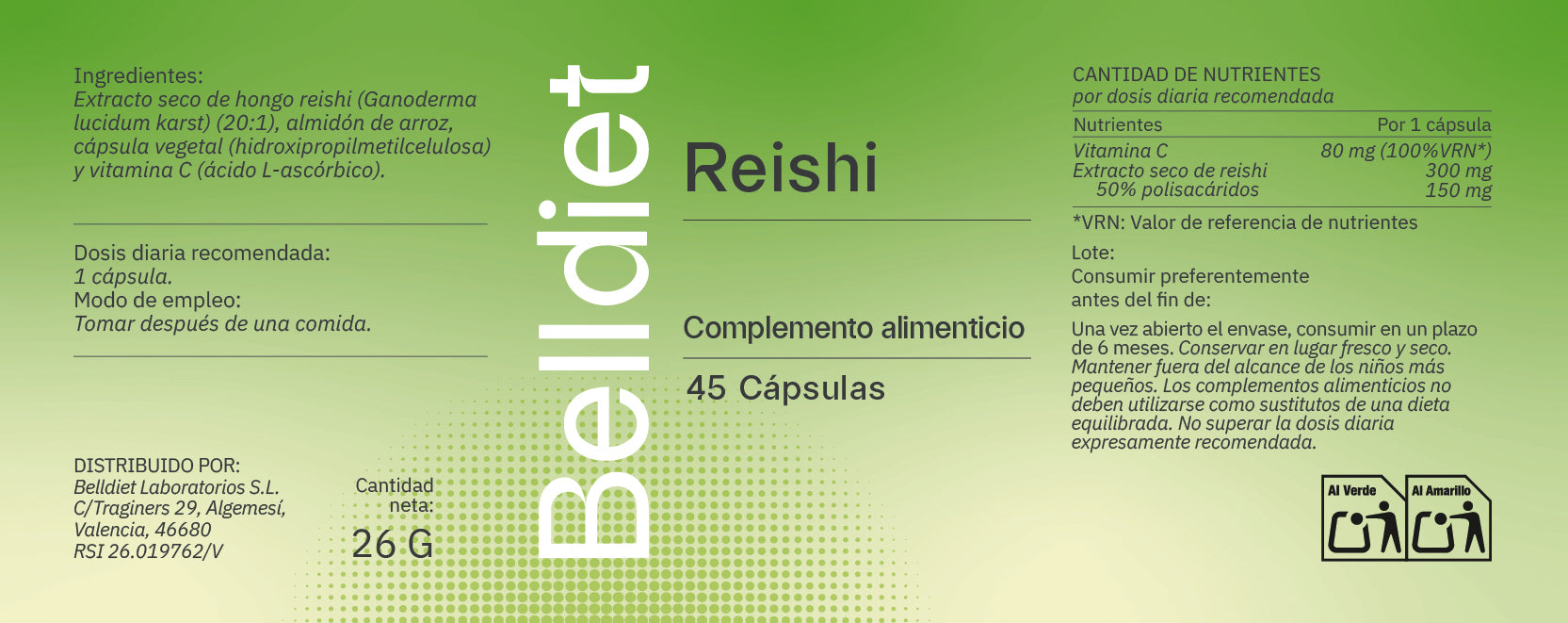 REISHI 45 CAPS VEGETALES Alta concentración
