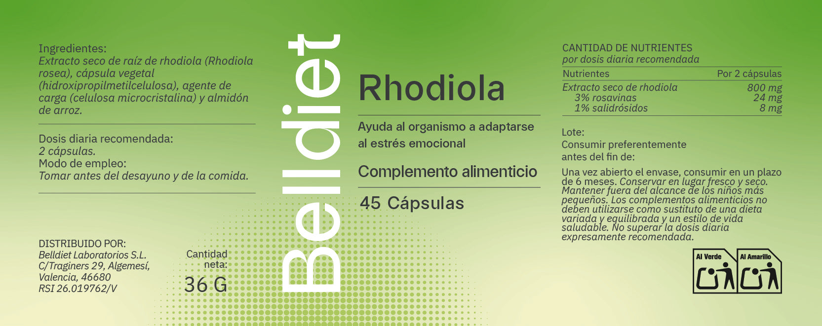 RHODIOLA 45 CAPS VEGETALES Alta concentración