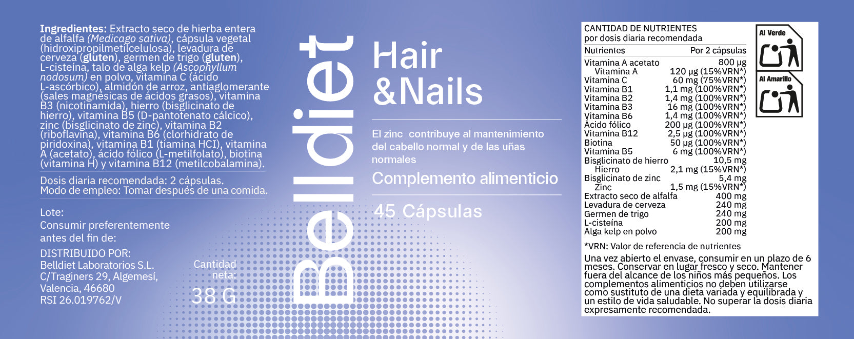 HAIR  8.0 45 CAPS VEGETALES