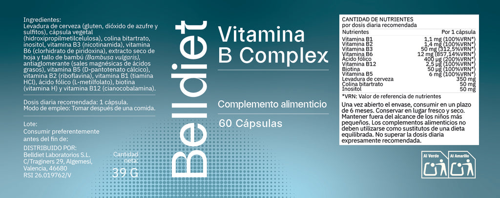 VITAMINA B COMPLEX 60 CAPS VEGETALE