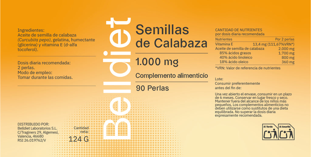 SEMILLAS DE CALABAZA 90 PERLAS 1000 MG