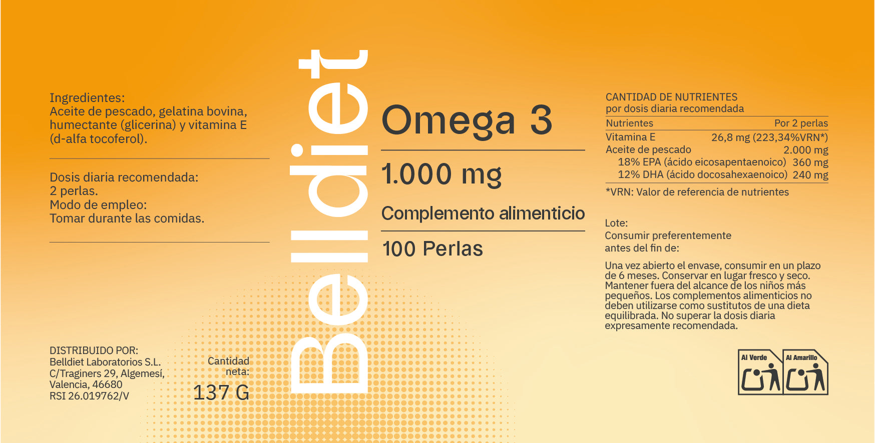 OMEGA 3 12/18 100 PERLAS 1000 MG