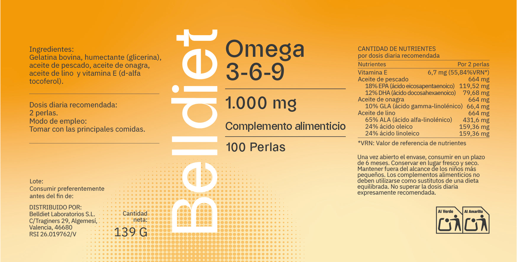 OMEGA 3-6-9 100 PERLAS 1000 MG