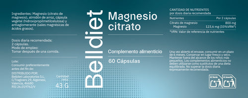 CITRATO MAGNESIO 60 CAPS VEGETALES