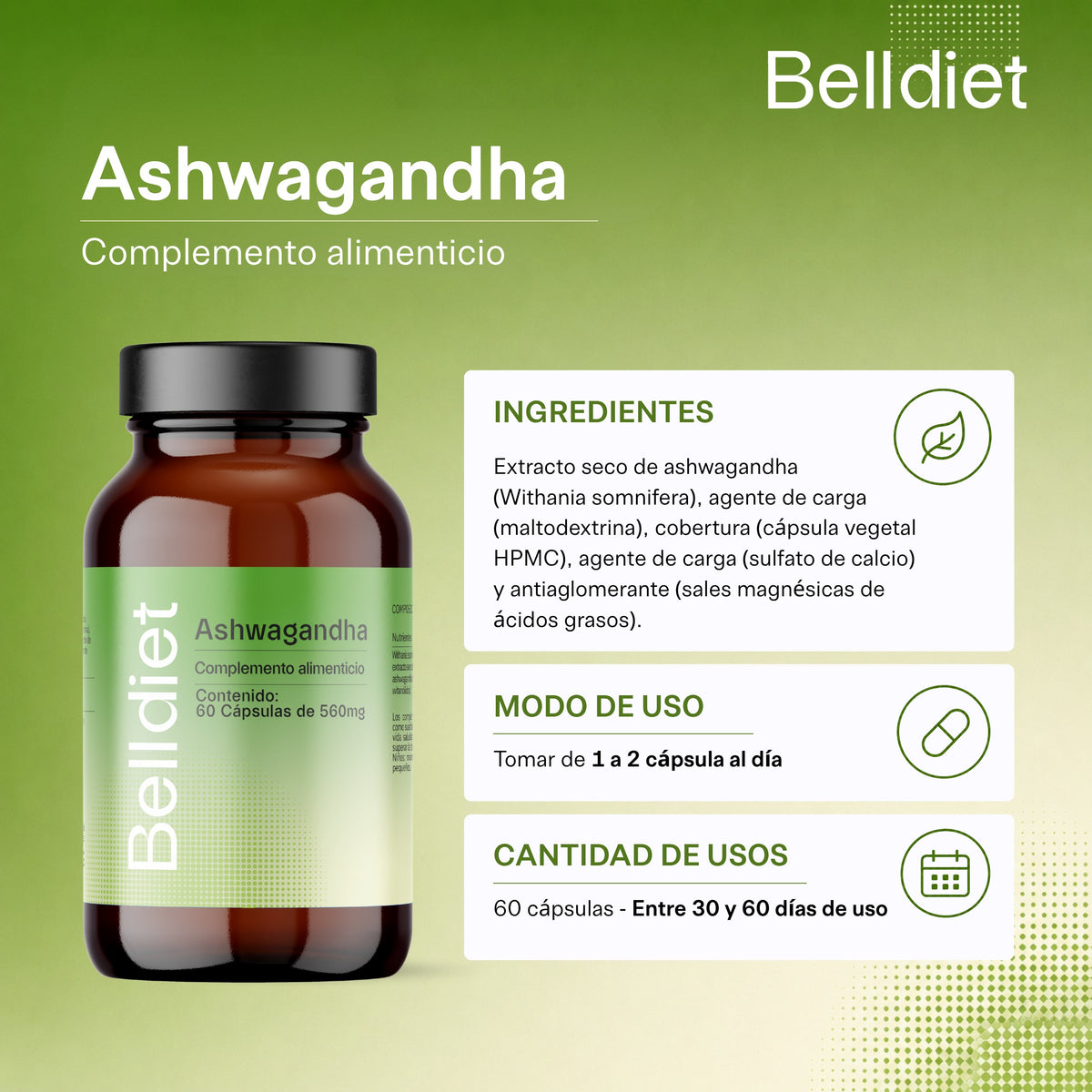 ASHWAGANDHA 300 MG 60 CAPS extracto seco 5% - 4