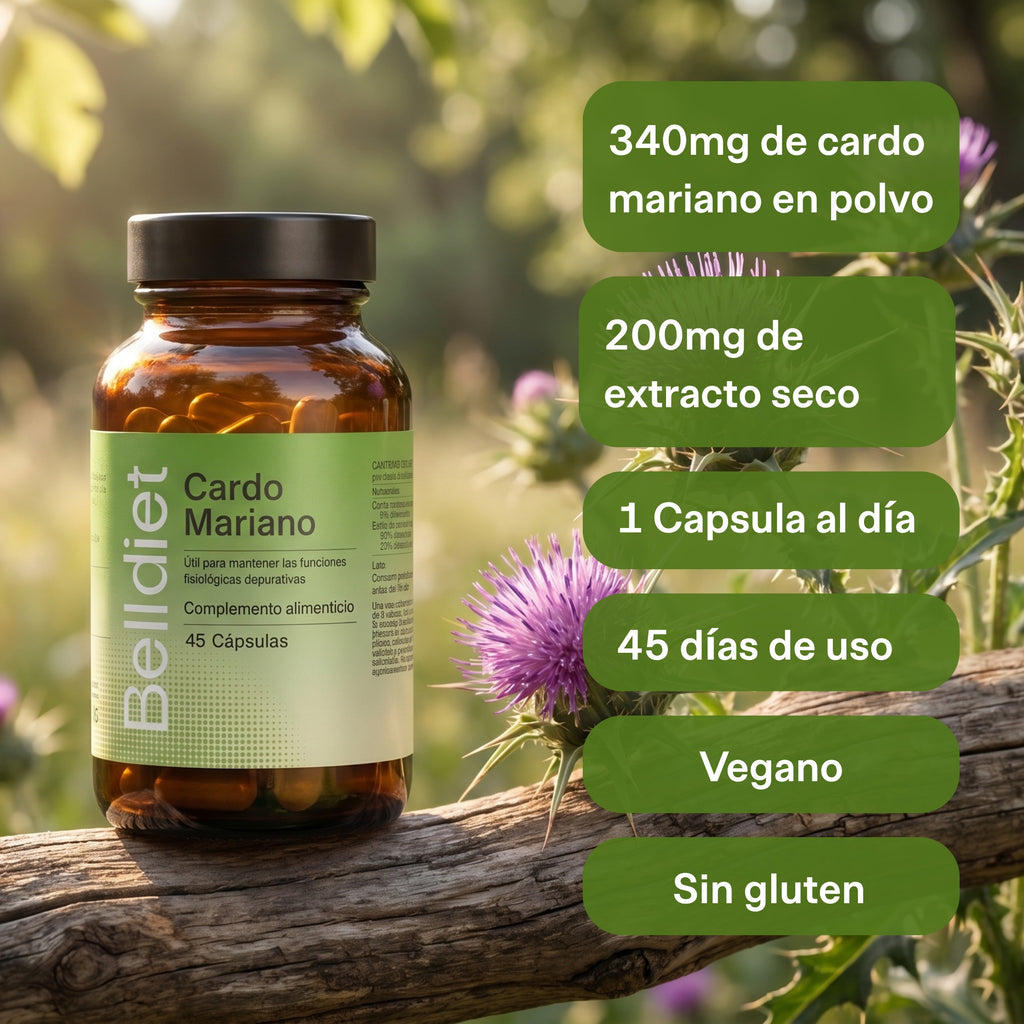 CARDO MARIANO 45 CAPS VEGETALES Alta concentración - 2