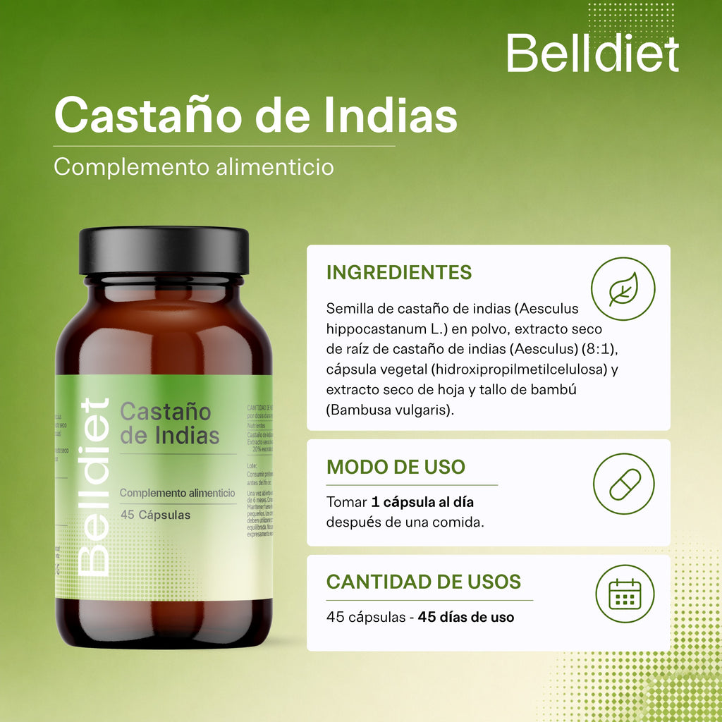 CASTAÑO DE INDIAS 45 CAPS VEGETALES Alta concentración - 2