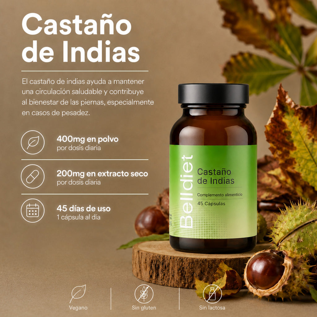 CASTAÑO DE INDIAS 45 CAPS VEGETALES Alta concentración - 3