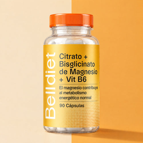Citrato y Bisglicinato de Magnesio con Vitamina B6 de Belldiet, 90 cápsulas