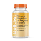 Bote de Citrato y Bisglicinato de Magnesio con Vitamina B6 de Belldiet, 90 cápsulas