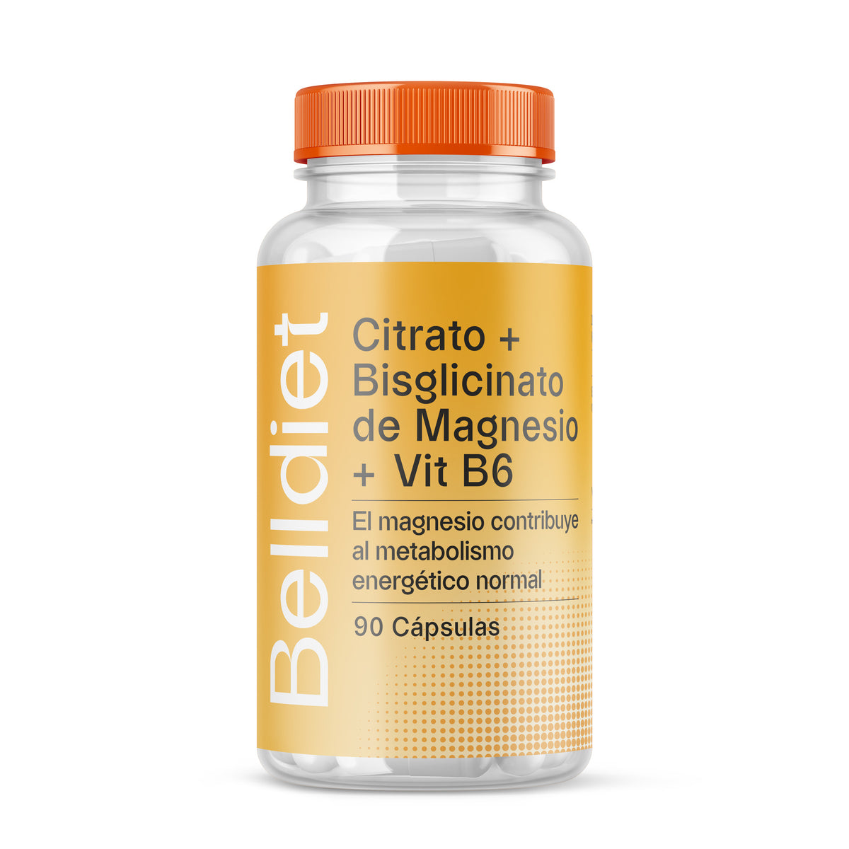 Bote de Citrato y Bisglicinato de Magnesio con Vitamina B6 de Belldiet, 90 cápsulas