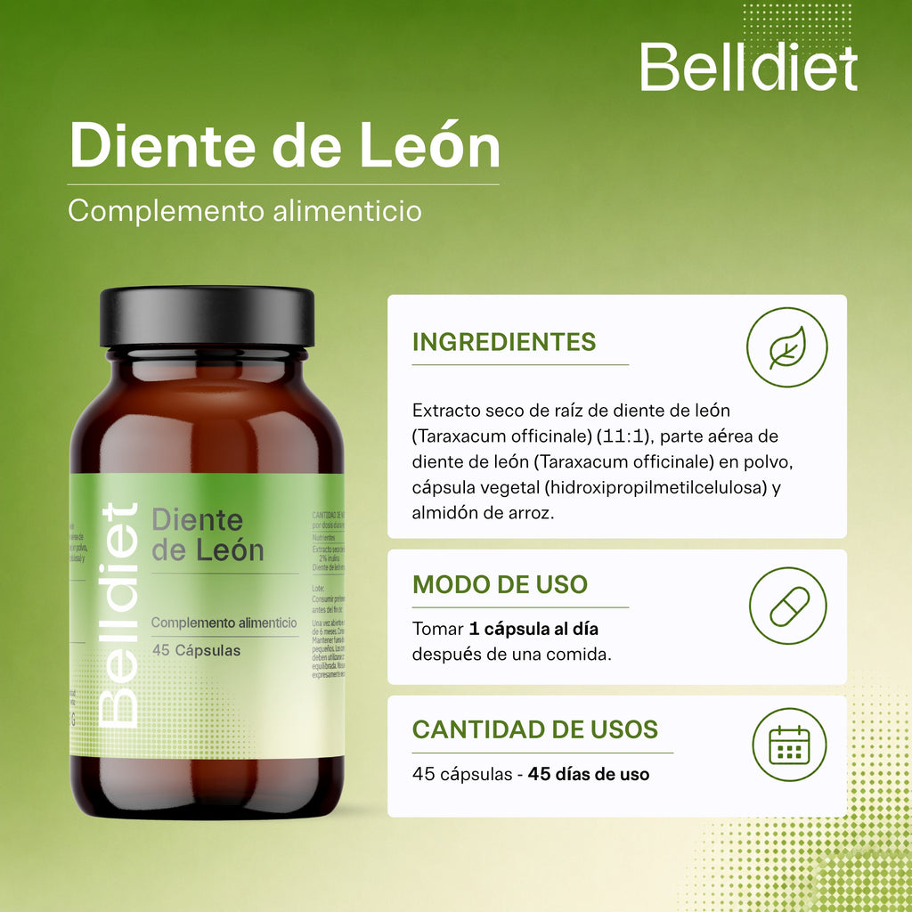 DIENTE DE LEON 45 CAPS VEGETALES Alta concentración - 4