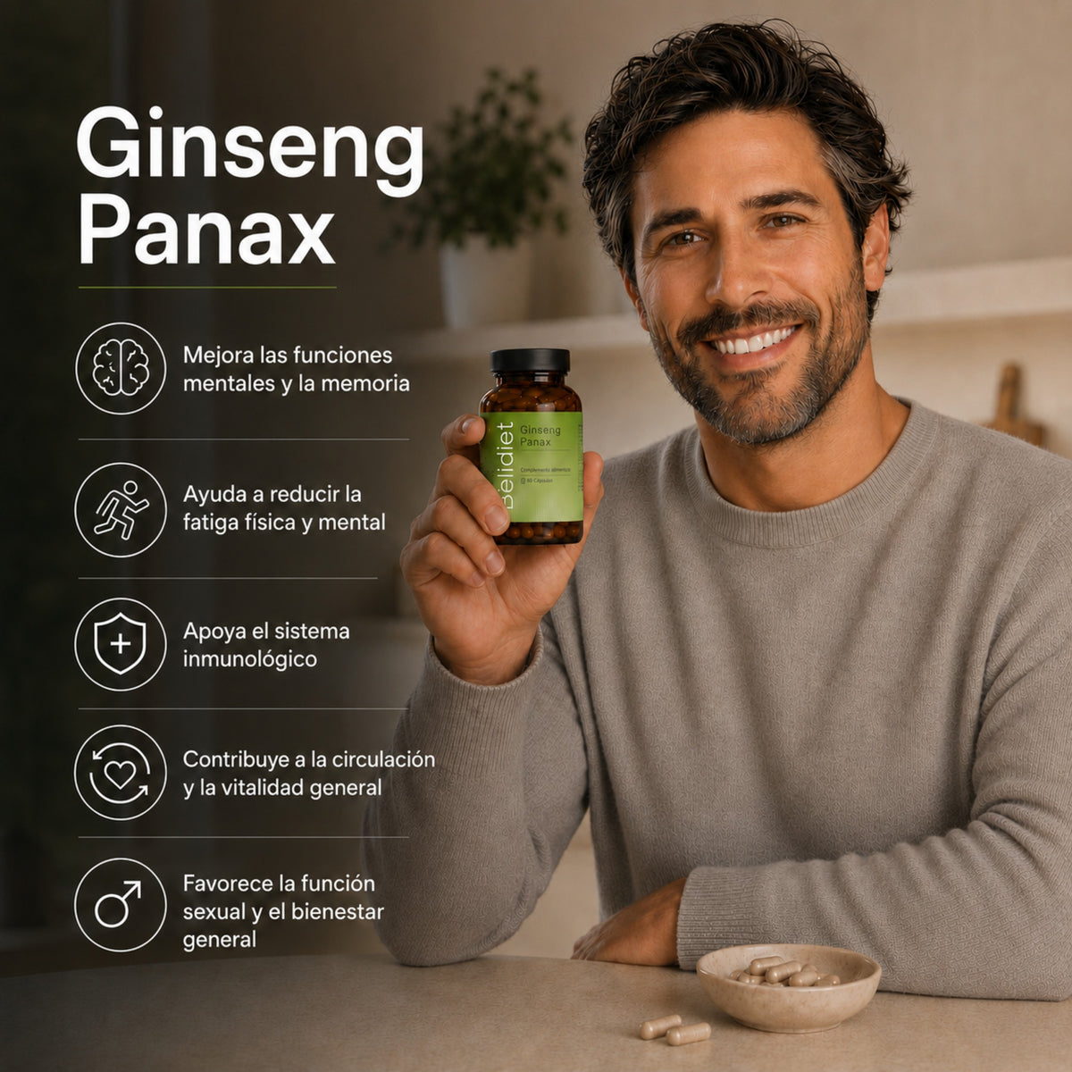 GINSENG PANAX 45 CAPS VEGETALES Alta concentración - 3