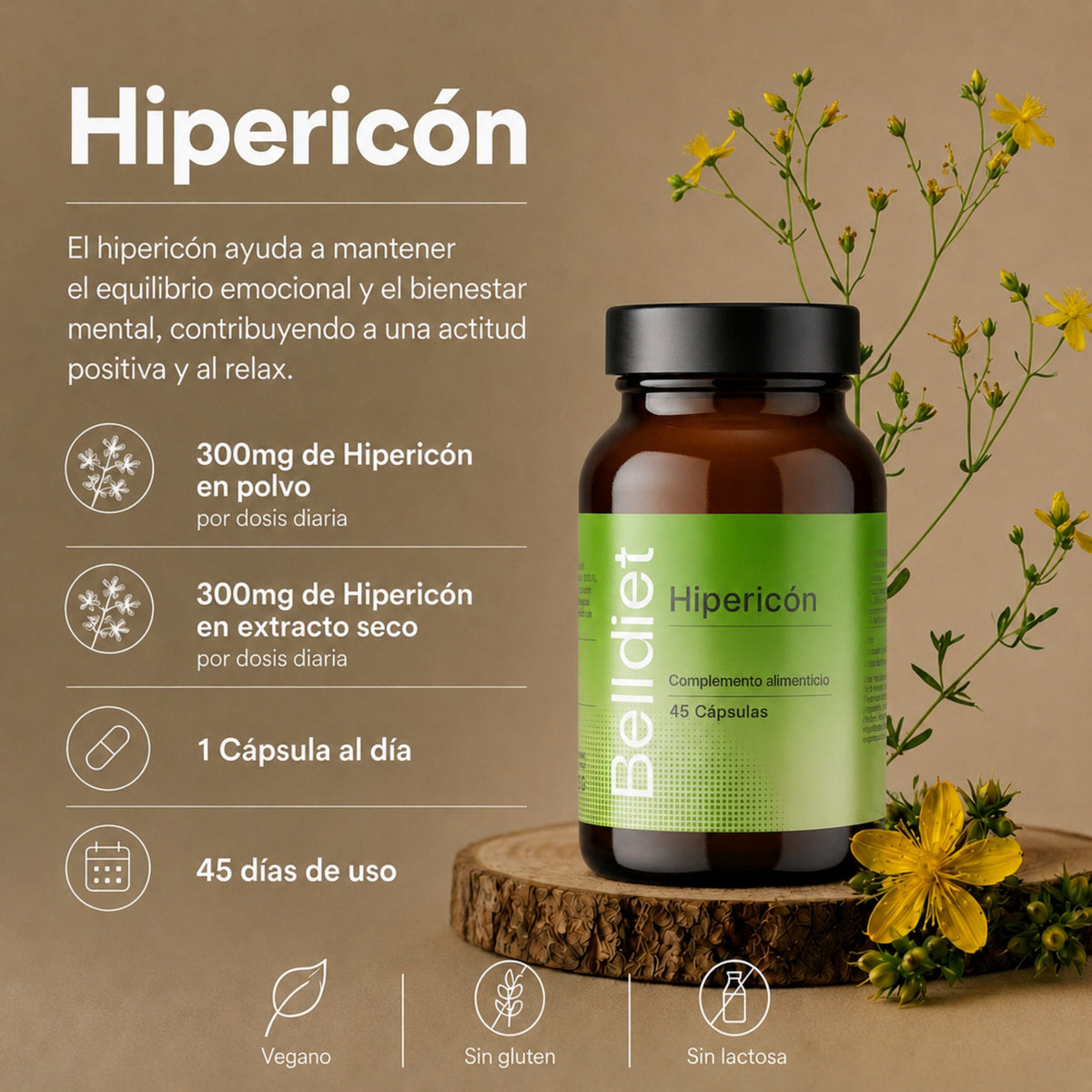 HIPERICO 45 CAPS VEGETALES Alta concentración - 2