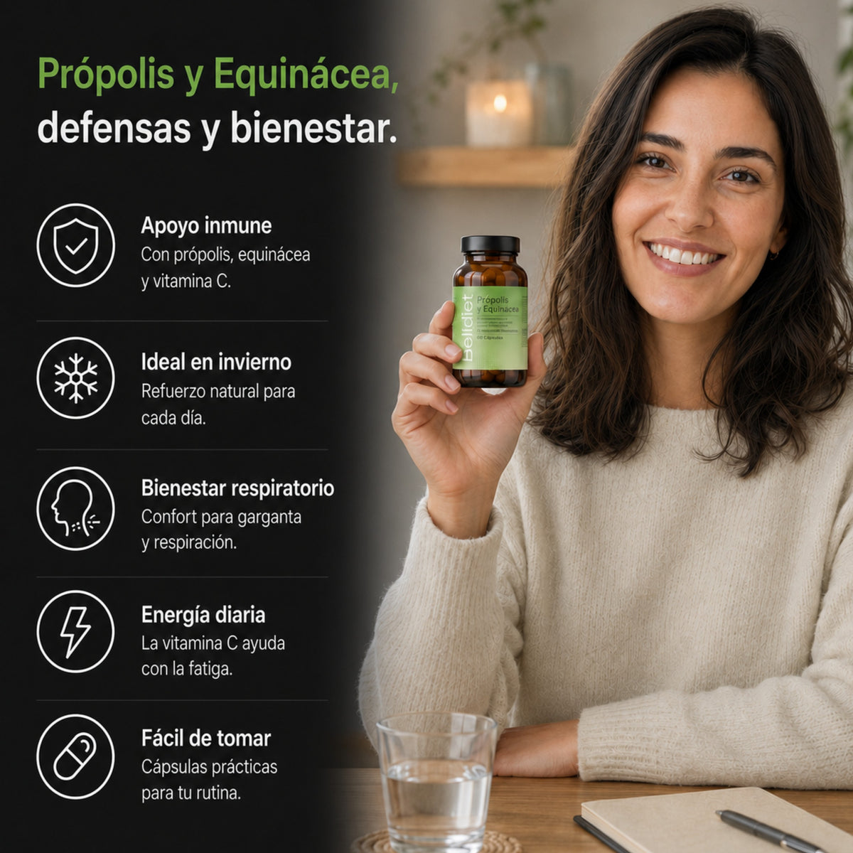 PROPOLIS + ECHINACEA 45 CAPS VEGETA Alta concentración - 3