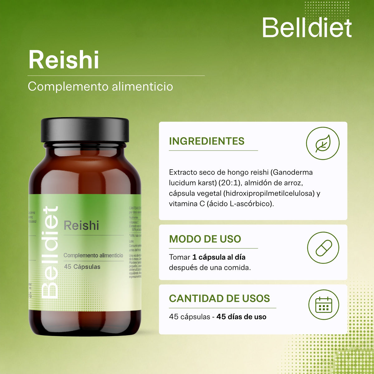 REISHI 45 CAPS VEGETALES Alta concentración - 4