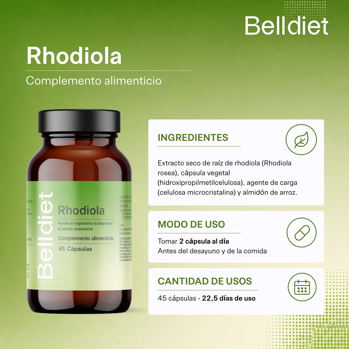 RHODIOLA 45 CAPS VEGETALES Alta concentración - 4