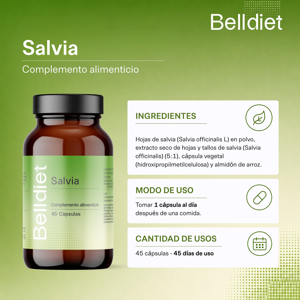 SALVIA 45 CAPS VEGETALES Alta concentración - 4