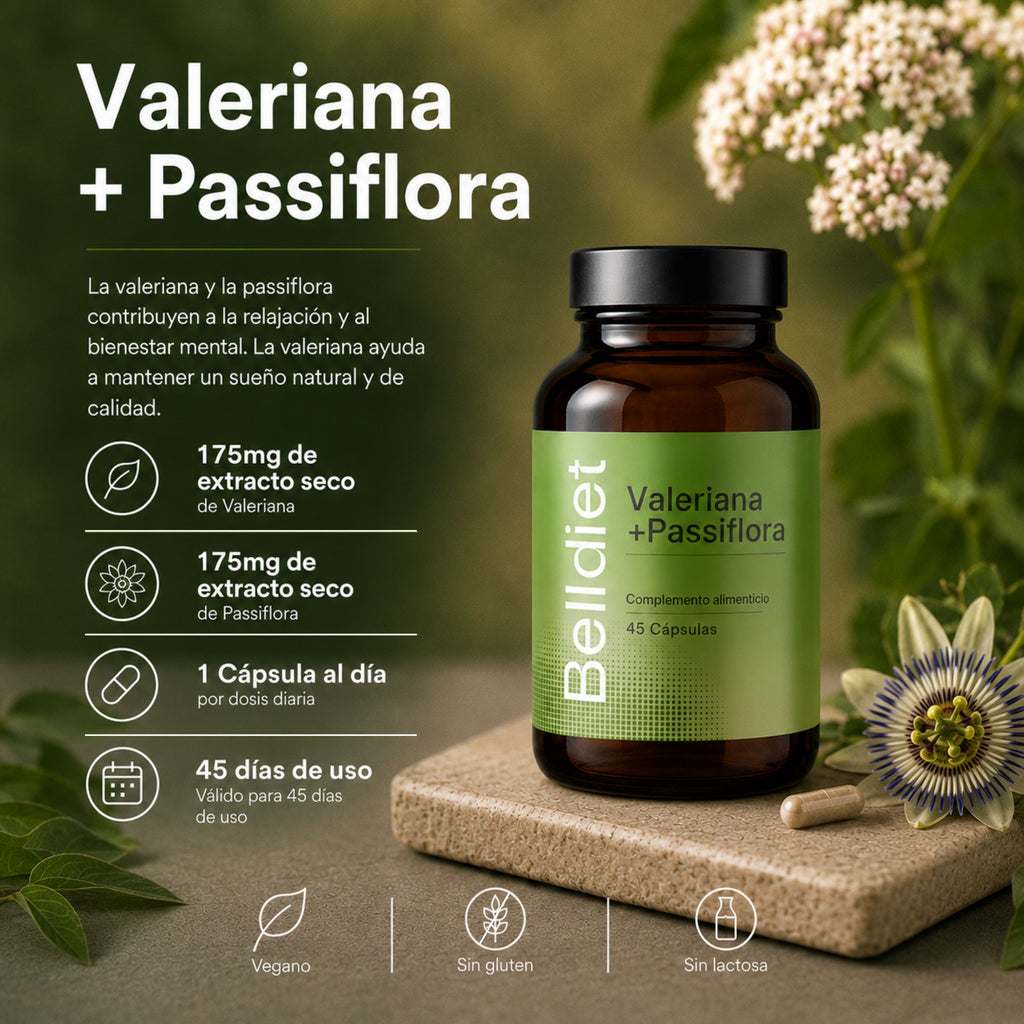 VALERIANA Y PASIFLORA 45 CAPS VEGET Alta concentración - 2