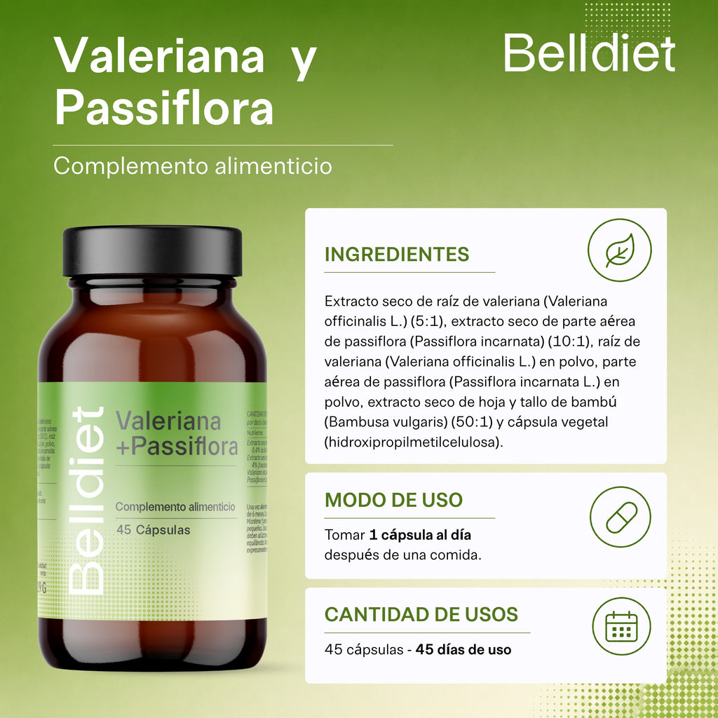 VALERIANA Y PASIFLORA 45 CAPS VEGET Alta concentración - 4