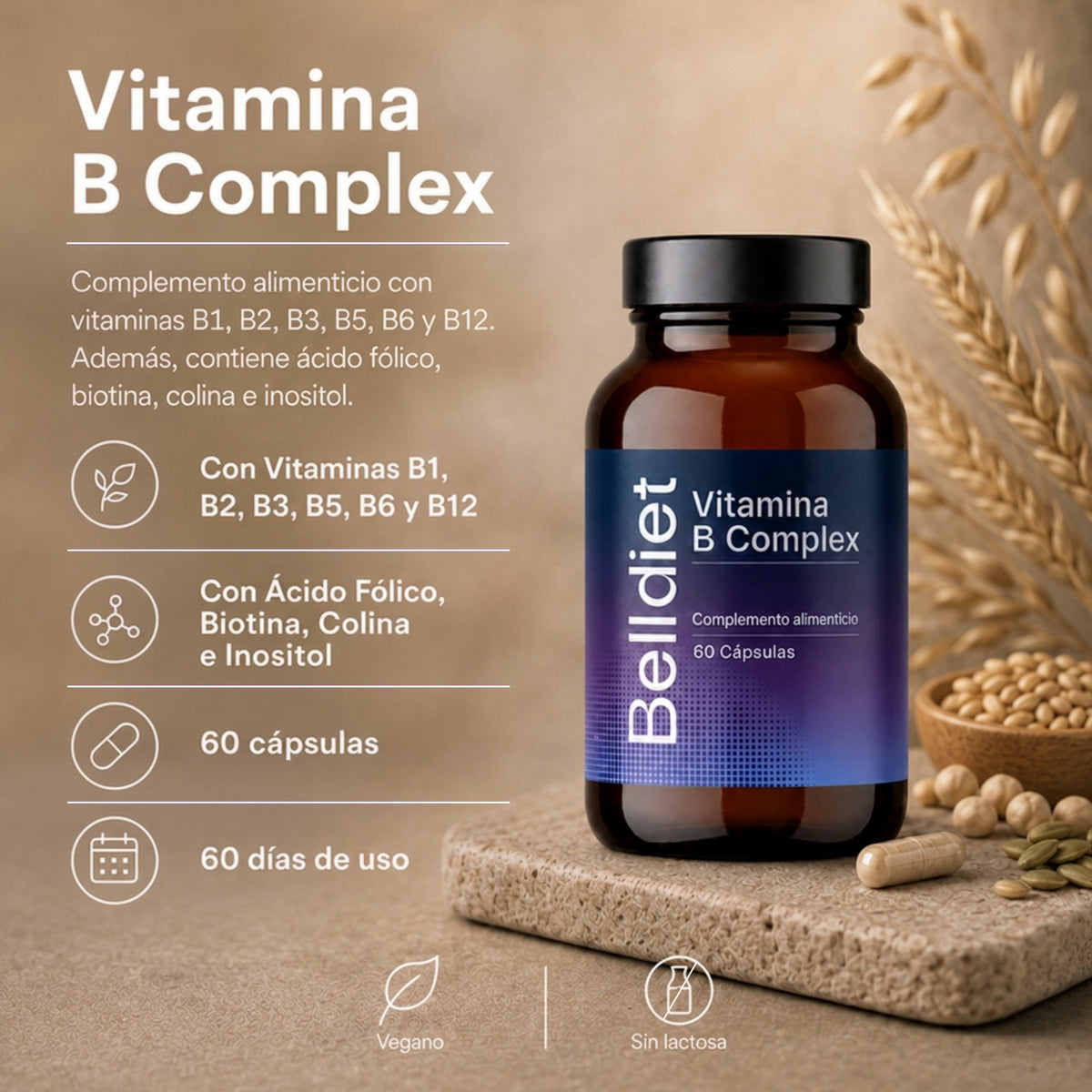 VITAMINA B COMPLEX 60 CAPS VEGETALE - 3