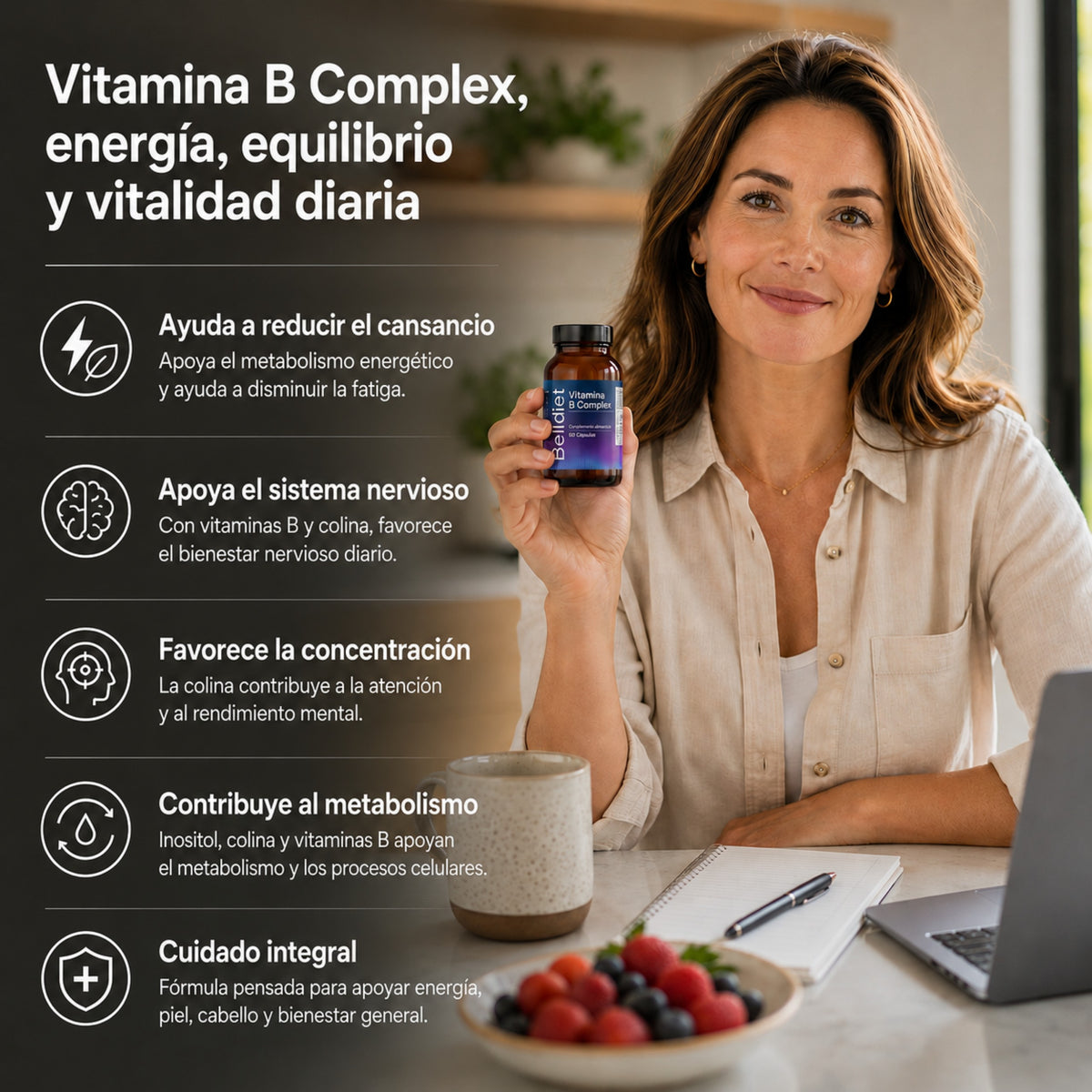 VITAMINA B COMPLEX 60 CAPS VEGETALE - 4