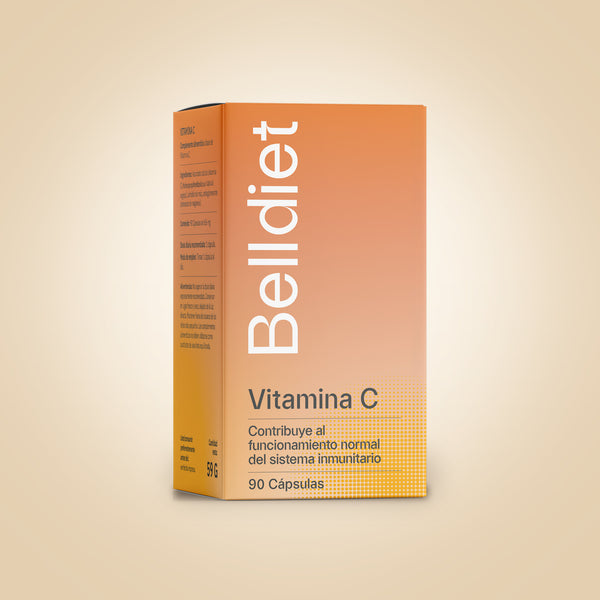 Caja de Belldiet Vitamina C ascorbato cálcico, 90 cápsulas
